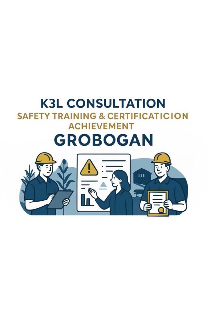 Visualisasi program layanan Kaizen Sortalok di Grobogan dengan fokus pada konsultasi K3L, pelatihan teknis keselamatan kerja, serta proses pendampingan sertifikasi, menekankan peran strategis perusahaan dalam menghadirkan sistem keselamatan modern berbasis APAR Grobogan.