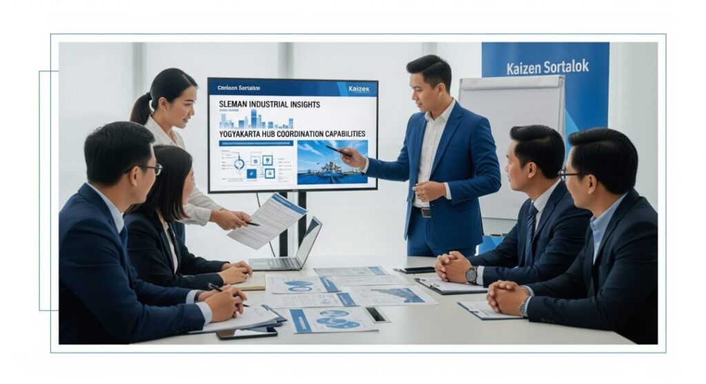 Paparan strategis Kaizen Sortalok dalam acara “Sleman Industrial Insights” menggambarkan wawasan bisnis bagi klien industri, merepresentasikan komitmen K3L regional yang diperkuat dengan solusi perlindungan kebakaran komprehensif lewat layanan APAR Sleman.