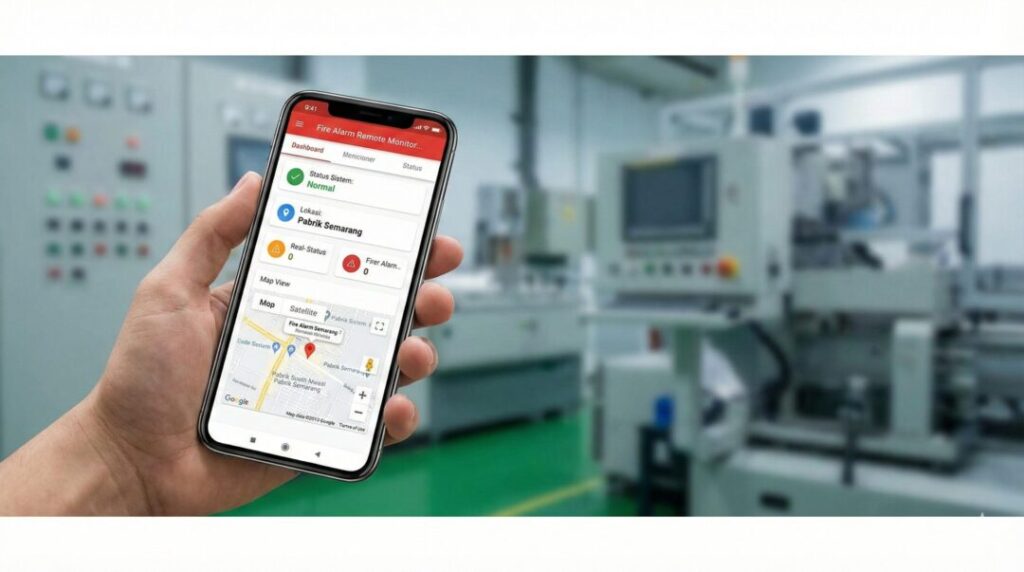 Dashboard aplikasi smartphone untuk monitoring fire alarm system oleh Kontraktor Fire Alarm Jawa Tengah.