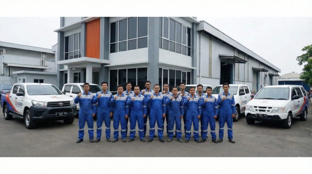 Tim teknisi dan armada layanan profesional dari Kontraktor LABS Jawa Tengah.